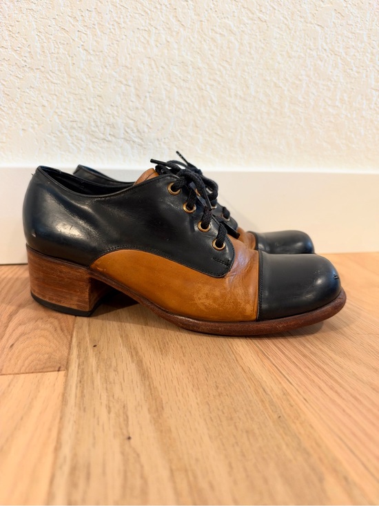 Florsheim Other - Vintage 70s Florsheim Platform Shoes Two Tone Leather Disco Cuban Oxford Heels